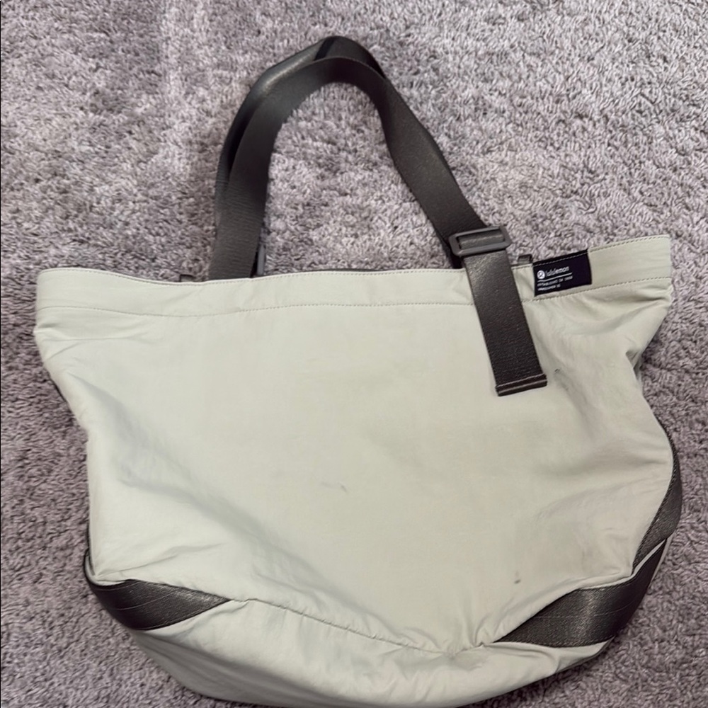 Stylish Cream and Black Tote Bag